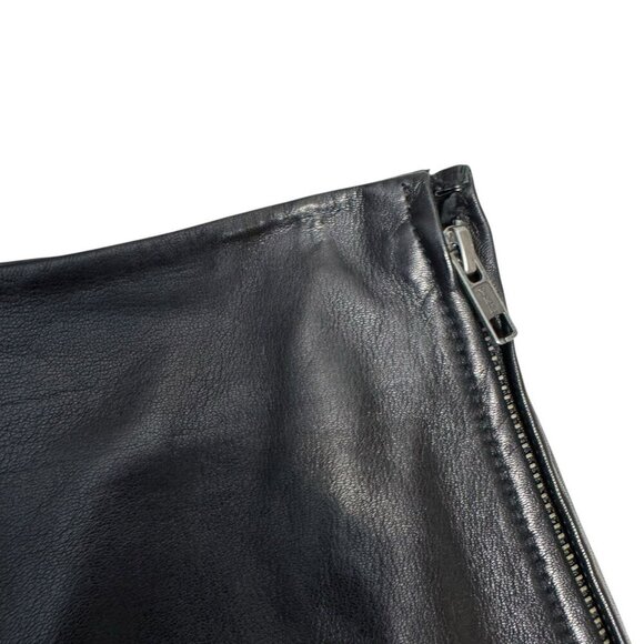 Maje lamb Leather Skirt Black Jupia Ruffle Mini A Line size XS - Picture 5 of 9